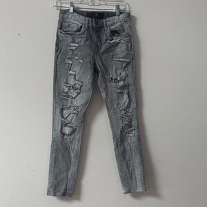 Jordan Craig Boys Grey Distressed Ripped Jeans